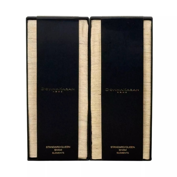 Donna Karan TWO STANDARD / QUEEN Silk Blend Elements Natural Pillow Shams R $250